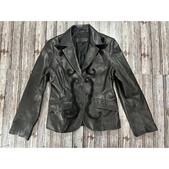 torino lamborghini Jackets & Blazers - Torino Lamborghini Lambskin Leather jacket size L trim kangaroo hair / cow